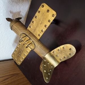 Gold Metal Airplane Decor